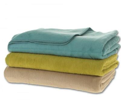 Bio Baumwoll Kuscheldecke, smaragd- türkis, Wohndecke aus 100% Bio Baumwolle