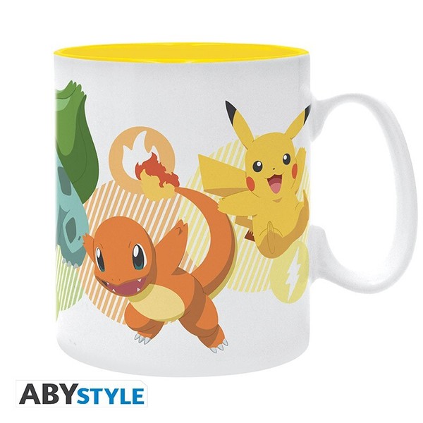 Pokemon Pikachu & Starter Tasse Anime Manga Game Spiel Zocken Mech Bisasam Tee-image