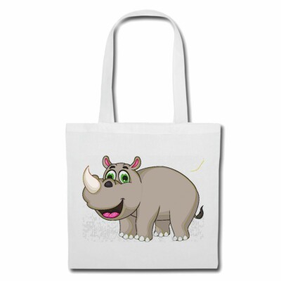 Tasche Beutel Baumwolltasche LUSTIGES NASHORN RHINOZEROS RHINO NASHÖRNER UNPAARH