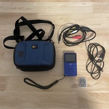 JVC GC-FM1 Camera Blue HD Memory with 8GB SD Card Cables Case GREAT CONDITION 