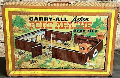 Vintage 1968 Marx Fort Apache Carry All Action Playset 4685 Metal