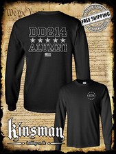 DD214 Alumni Star US Military 2-Sided Long Sleeve T-Shirt Army Marines Veteran