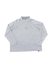 Faherty Cloud Cotton Quarter Zip Pullover Snow Rock Feeder Strip Men’s 2XL Gray