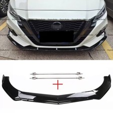 For Nissan Altima Front Bumper Lip Spoiler Splitter Strut Rods Glossy Black For Nissan Altima Front Bumper Lip Spoiler Splitter Strut Rods Glossy Black