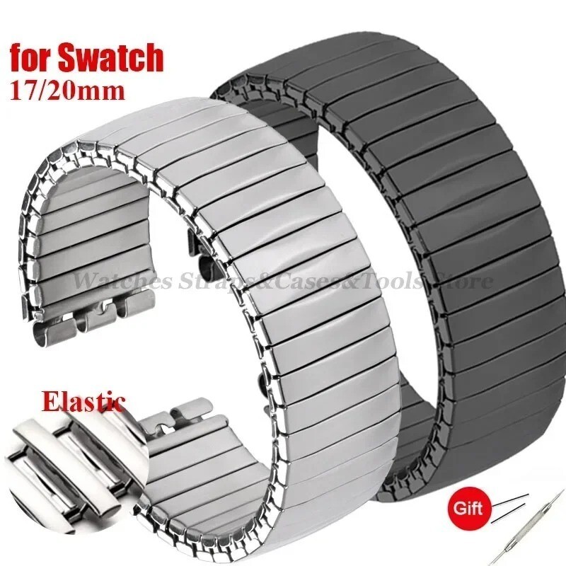 17-20mm Stainless Steel Watch Straps For Swatch Elastic  display picture 3