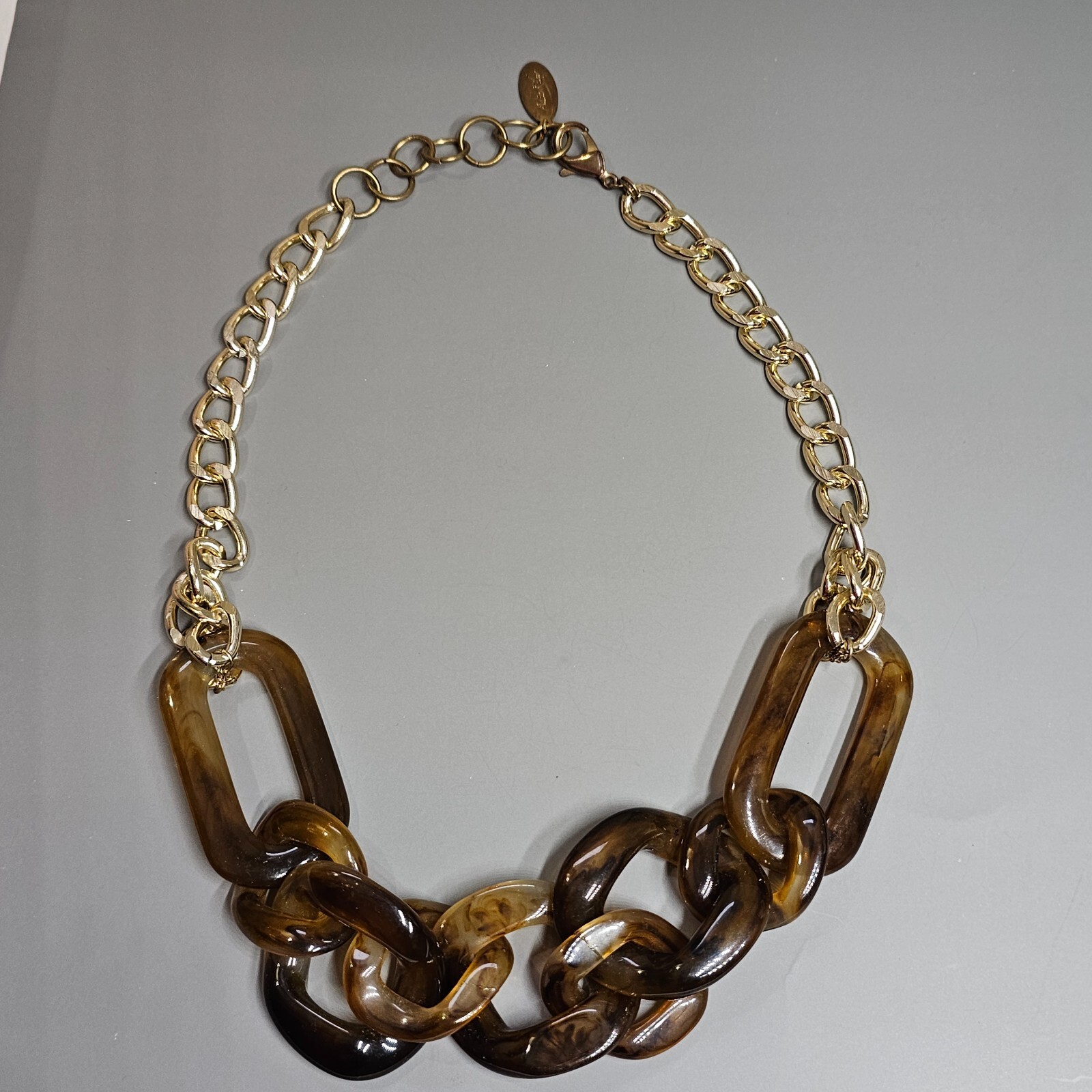 Adia Kibur Tortoise Shell Link Statement Necklace… - image 2