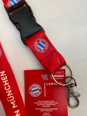 FC Bayern München Schlüsselanhänger Aus Leder Mit Metall-Karabiner - Offizieller Fan-Artikel