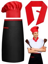 3 Pcs Hibachi Chef Hat Costume Accessories with Hachimaki Tie Apron Men