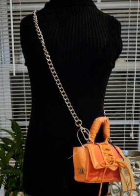 STEVE MADDEN ORANGE Bdorra Crossbody Purse Chain Strap Flap Top Handle Mini BAG