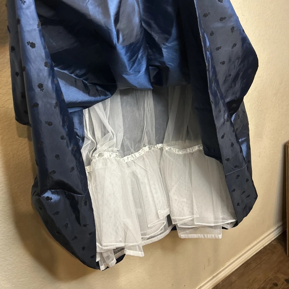 Зеленый собаки девочек размер 12 тюль велюр платье, темно-синий, Peacoat и талии галстук - Изображение 4 из 4