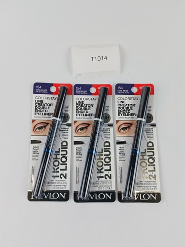 3 PACK REVLON LINE CREATOR DOUBLE ENDED LINER 1-KOHL 2- LIQUID 154 COOL AS ICE - Picture 5 of 5