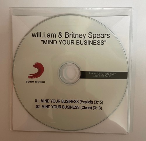 Will.I.AM & Britney Spears - Mind Your Business Promo CD 2 Tracks - Picture 4 of 4