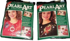 VTG Distlefink Designs PEARL ART Fold-N-Fill Craft Christmas Bow & Hanging Ornam