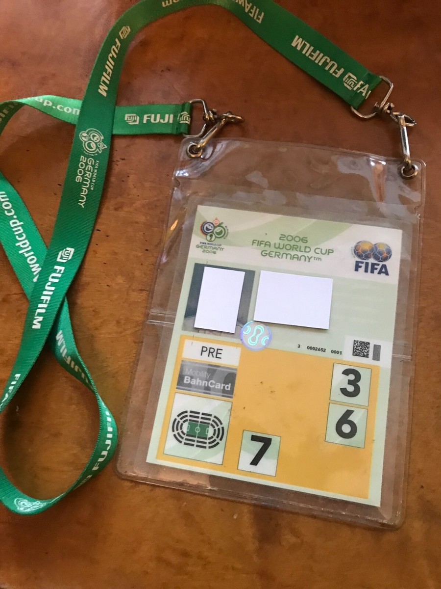 FIFA WORLD CUP 2006 final match ticket pass ZIDANE RED CARD
