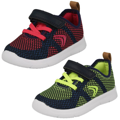 Childrens Clarks Ath Flux Hook Loop Strap Casual First Trainers