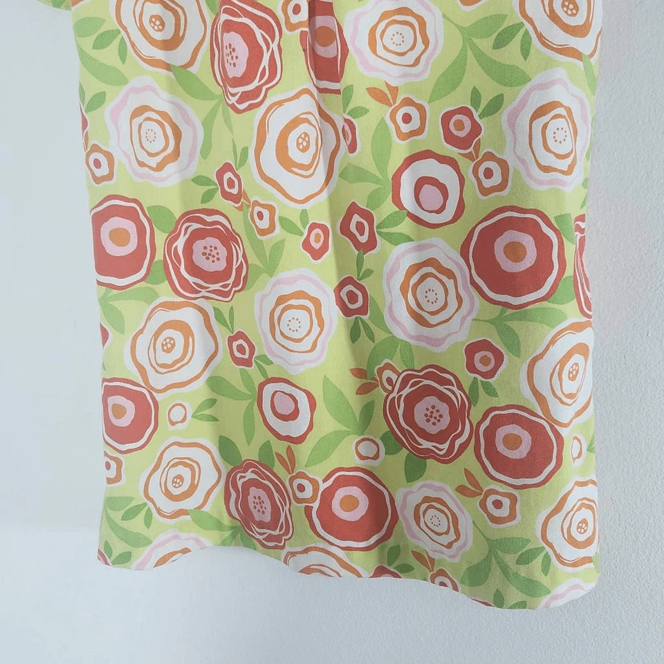 Kelly's Kids 绿色和橙色花卉印花连衣裙 6/7 码学院风连衣裙 — 第 3/4 张图片