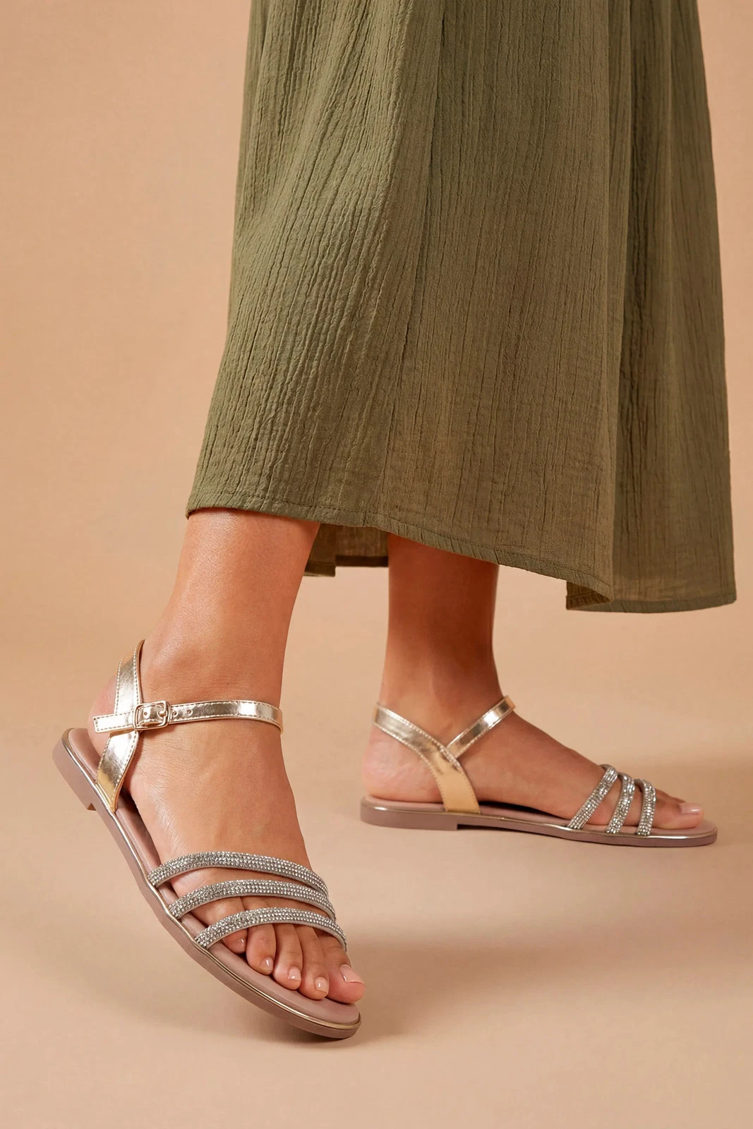 Dorothy Perkins Gold Sandals Womens Daywear Sandals
