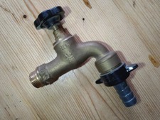 Alter Messing Wasserhahn Auslaufhahn Absperrhahn 3/4 Vintage