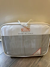 BELLINO Fine Linens Gray 100% Cotton STRIPE Sateen 300TC KING Size Sheet Set