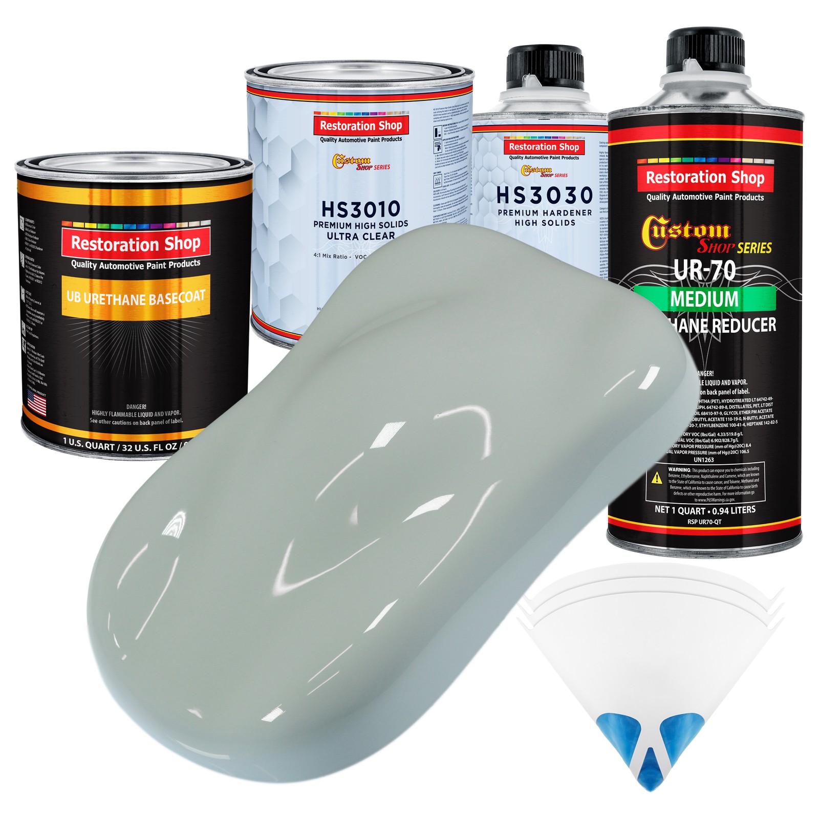 Fleet White Premium Urethane Basecoat Clearcoat Auto Paint Kit