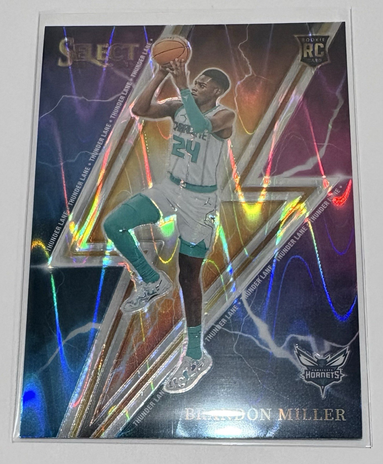 2023-24 Panini Select Tectonic Prizm Thunder Lane Brandon Miller Rookie RC #12