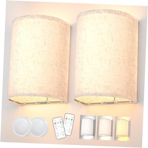 Battery Operated Wall Sconces Set of Two, Rechargeable Wall Lamp with Remote,