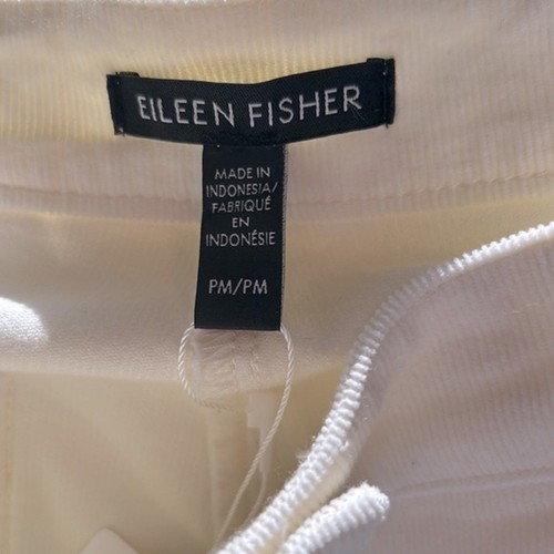 NWT Eileen Fisher cream Organic Cotton Stretch Corduroy Wide-Leg Pant, MP - Picture 11 of 13