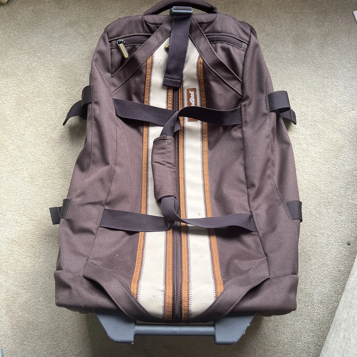 jansport backpack 1999 Vintage Jansport Mesh Backpack 90s Full Zip Hiking Outdoors RARE Utility