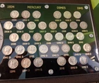 Quality 1934-1945 PDS MERCURY DIME SET 35 COINS Better Grade XF to BU