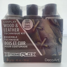 Paint - DecoArt - Cosplay Wood & Leather Technique Kit - 6pcs x 4oz (118ml)