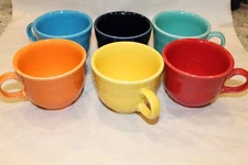 Fiesta Ware Fiesta Homer Laughlin China Company HLC Tea Coffee Cups Set of 6.