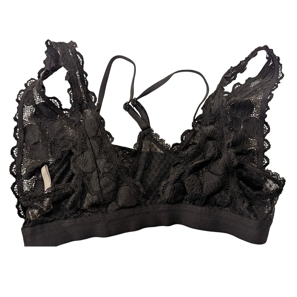 Aerie Black Lace Bralette Racerback Lingerie Top Comfortable - Image 2 of 4