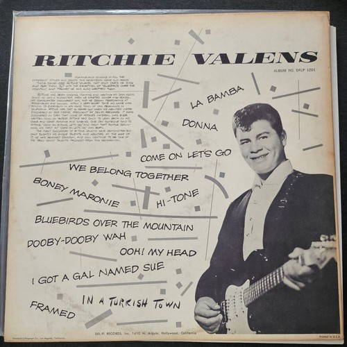 1st press RITCHIE VALENS Vinyl Record 1959 US Misprint 1959 DFLP1201 102-1201 - Picture 2 of 4