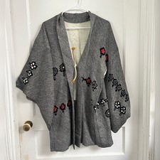 VINTAGE SHIBORI HAORI Silk "red flower" Japanese kimono