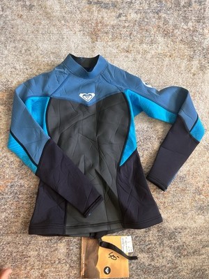Women s Roxy 1.5 mm Wetsuit Long Sleeve Top Shirt Size 6 Brand New Jacket Blue
