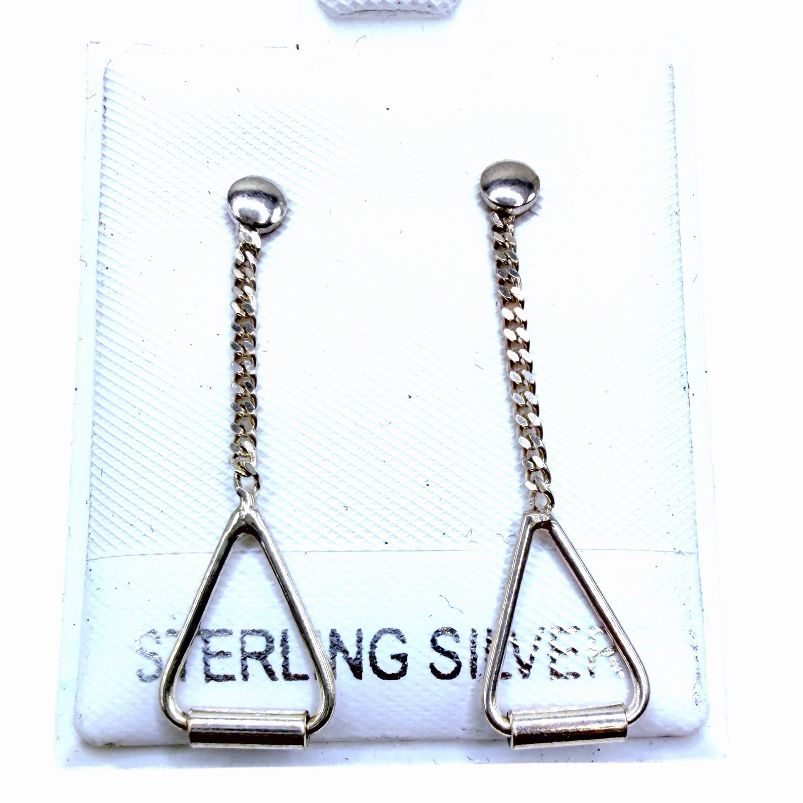 Solid Sterling Silver Post Dangle Earrings - image 4