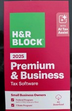 H R Block Tax Software Premium Business 2025, PC Only Key Card