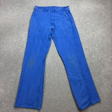 VINTAGE French Trousers Adult 30x30 Blue Workwear Chore Distressed Utility Men