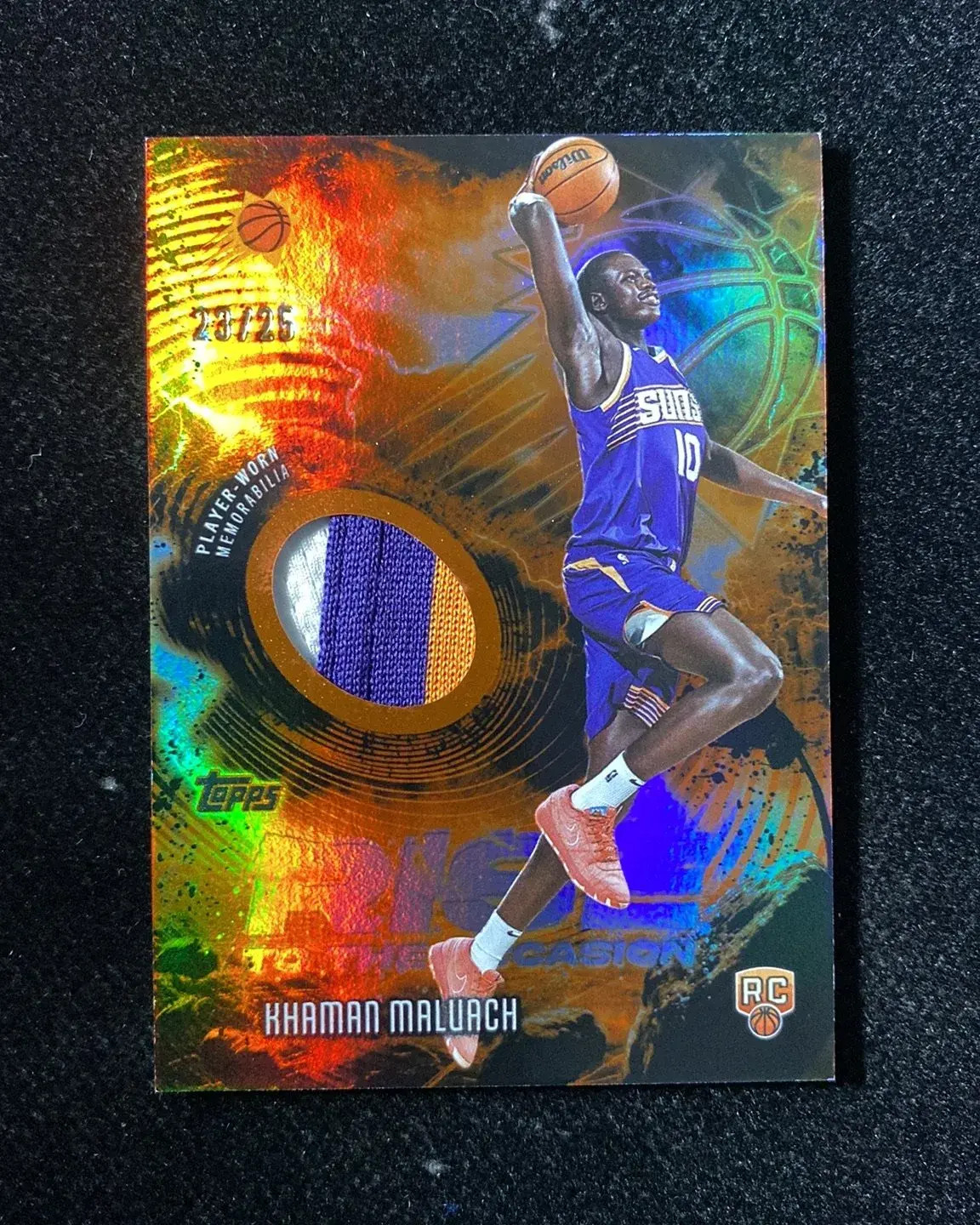 2025 Topps Rise to the Occasion PW Relics Orange Khaman Maluach Rookie /25 HD