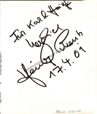 Original Autogramm Heinz Schenk (1924-2014) /// Autograph signiert signed 342865