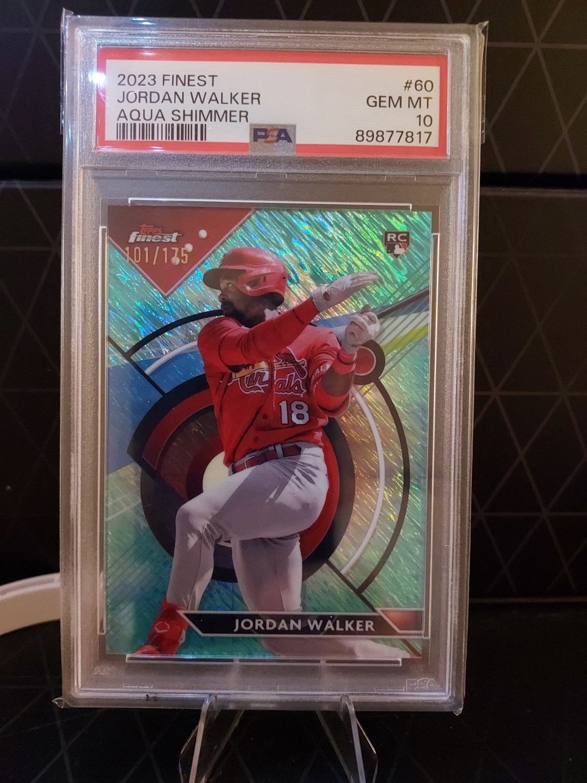 2023 Topps Finest - Jordan Walker #60 Aqua Shimmer Refractor /175 (RC)