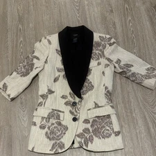 Smythe Cream and Black Floral Blazer