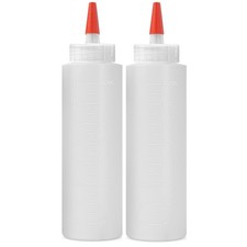 Homestead Choice 2-pack Plastic Squeeze Bottles for Sauces - 16oz 2 pack, red