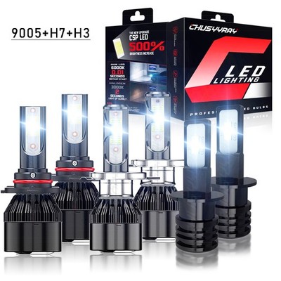 For Mazda Protege5 2002-2003 6x 9005 H7 H3 LED Headlight & Fog Light Bulbs Kit