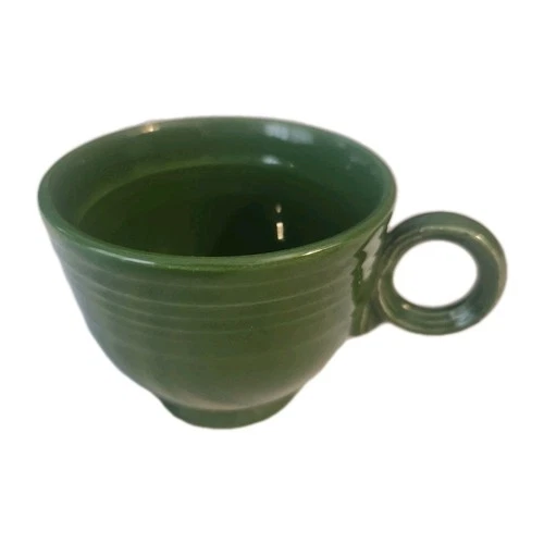 Vintage Homer Laughlin Fiestaware Ring Handle Coffee Cup Dark Forest Green