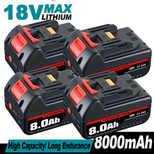 4x 18V 8Ah Lithium Akku für BL1860B Led Anze...