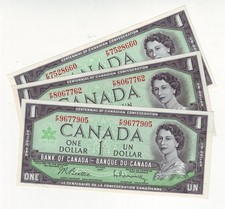 3 X Canada $1.00 1867-1967  Prefix F/P (((Uncirculated)))