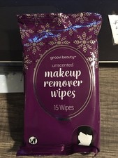 Groovi Beauty Unscented Makeup Remover Wipes 1 Pack 15 Wipes