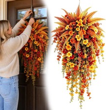 Artificial Fall Harvest Hanging Basket - Autumn Porch Door Decoration decoration