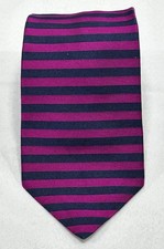 VTG Brooks Brothers Makers Silk Tie Blue Pink Striped Mens Designer Necktie USA